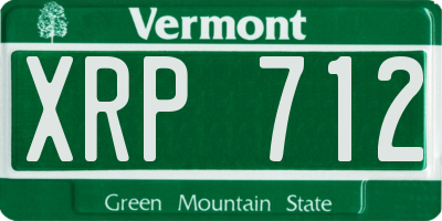 VT license plate XRP712