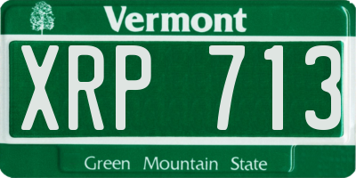 VT license plate XRP713