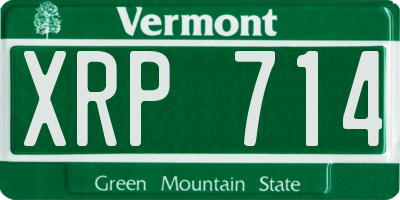 VT license plate XRP714