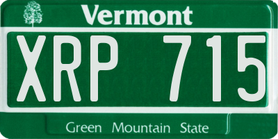 VT license plate XRP715