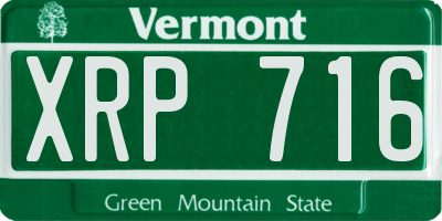VT license plate XRP716