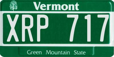VT license plate XRP717