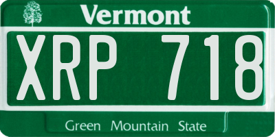 VT license plate XRP718