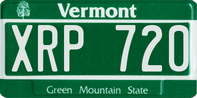 VT license plate XRP720