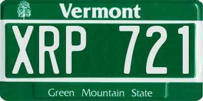VT license plate XRP721