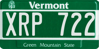VT license plate XRP722