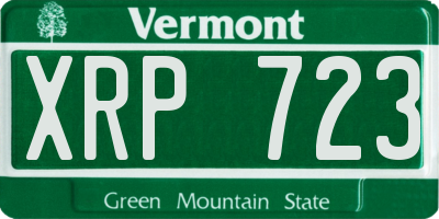 VT license plate XRP723