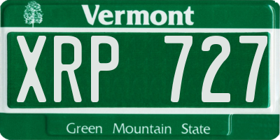 VT license plate XRP727