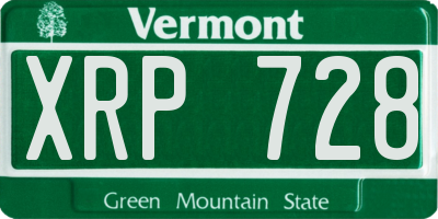 VT license plate XRP728