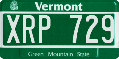 VT license plate XRP729