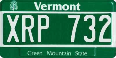 VT license plate XRP732