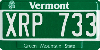 VT license plate XRP733