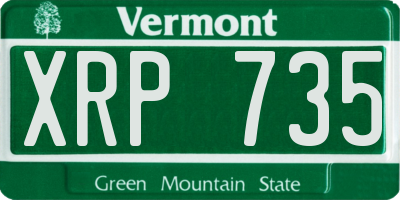 VT license plate XRP735
