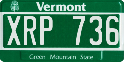 VT license plate XRP736