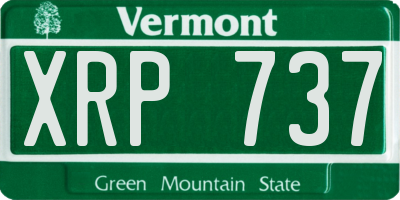 VT license plate XRP737