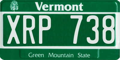 VT license plate XRP738