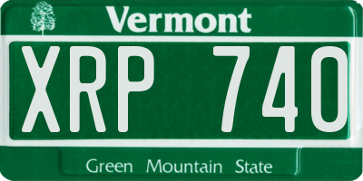 VT license plate XRP740