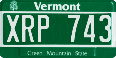 VT license plate XRP743