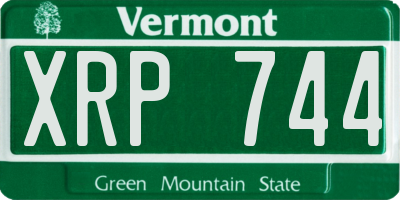 VT license plate XRP744