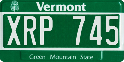VT license plate XRP745