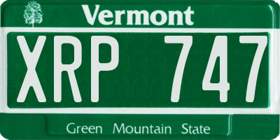 VT license plate XRP747