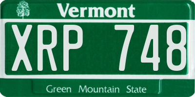 VT license plate XRP748