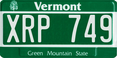 VT license plate XRP749