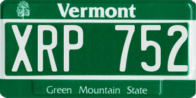 VT license plate XRP752