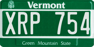 VT license plate XRP754