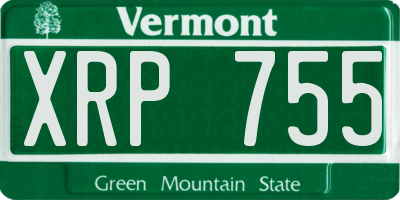 VT license plate XRP755