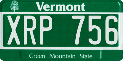 VT license plate XRP756