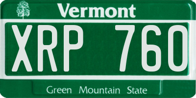 VT license plate XRP760