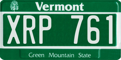 VT license plate XRP761