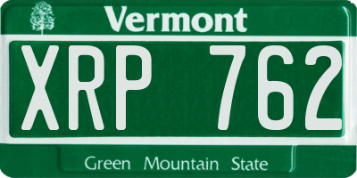 VT license plate XRP762