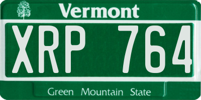 VT license plate XRP764