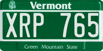 VT license plate XRP765