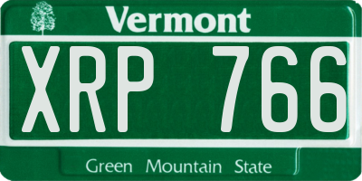 VT license plate XRP766