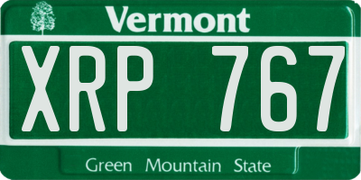 VT license plate XRP767