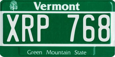 VT license plate XRP768