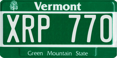 VT license plate XRP770