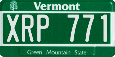 VT license plate XRP771
