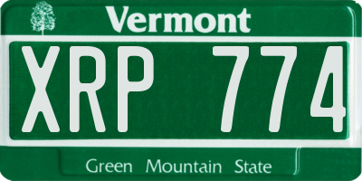 VT license plate XRP774