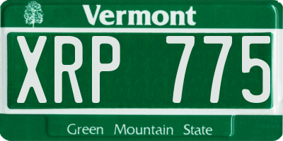 VT license plate XRP775