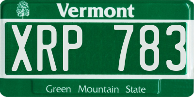 VT license plate XRP783