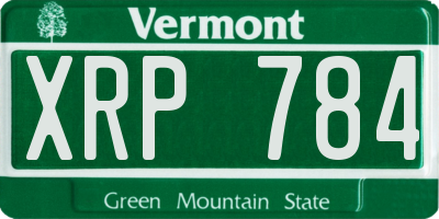 VT license plate XRP784