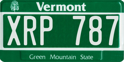 VT license plate XRP787