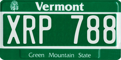 VT license plate XRP788