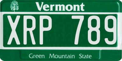 VT license plate XRP789