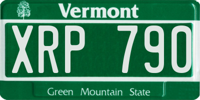 VT license plate XRP790