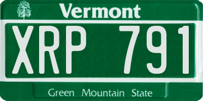 VT license plate XRP791